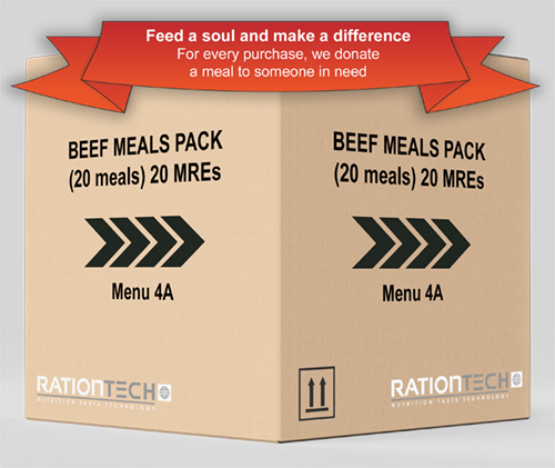 BEEF MIXED MEALS PACK (20 meals) 20 MRES - Menu 4A