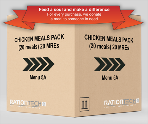 CHICKEN MIXED MEALS PACK (20 meals) 20 MRES - Menu 5A